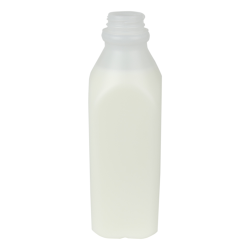 Tall Square HDPE 32 oz. Dairy Bottle with DBJ Neck