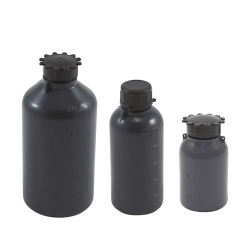 Kartell Graduated Gray LDPE Bottles with Caps