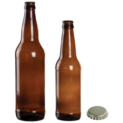 Glass Root Beer Bottles & Cap